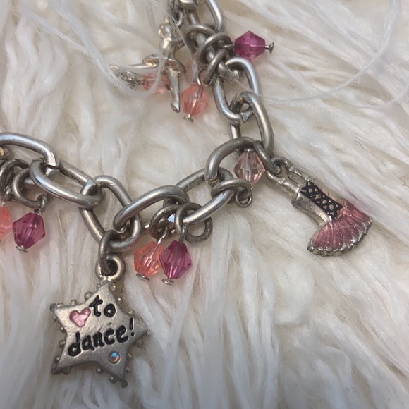 Silver hued dance charm bracelet - Picture 2 of 6